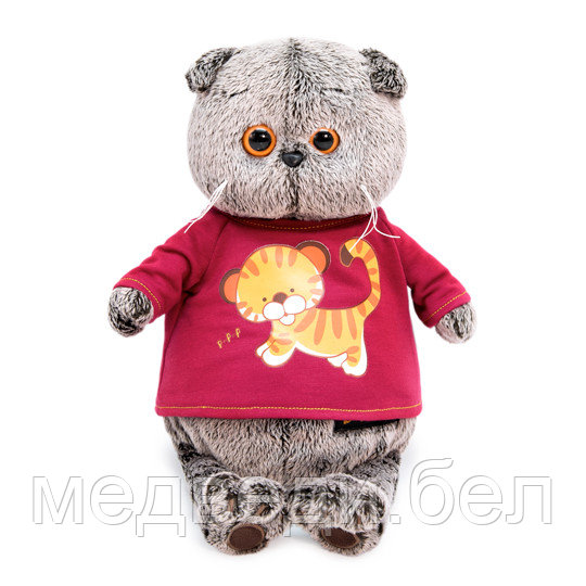 Мягкая игрушка кот Басик в футболке с принтом Тигрёнок, 30 см - фото 1 - id-p142520674