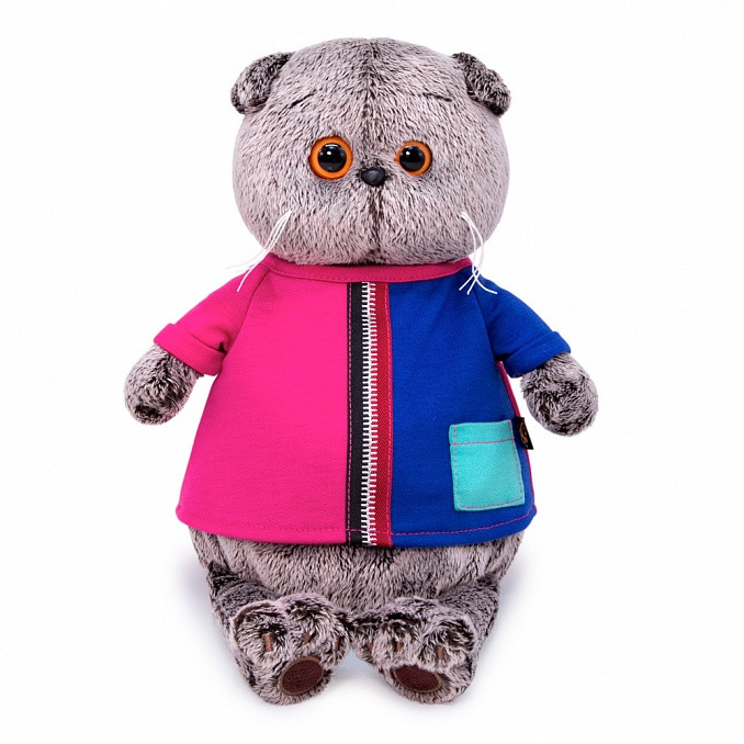 Мягкая игрушка кот Басик в пиджаке в двухцветной футболке, 30 см - фото 1 - id-p142520677
