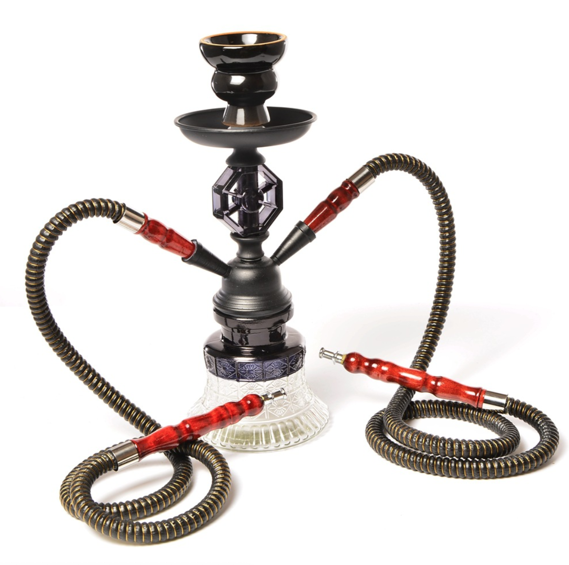 Кальян Hookah 30 см на две трубки (черн.мет)