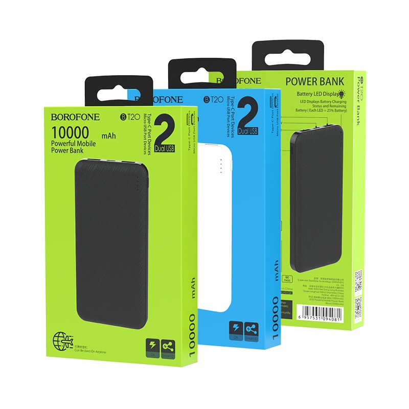 Внешний аккумулятор BOROFONE BT20 10000mAh цвет: черный