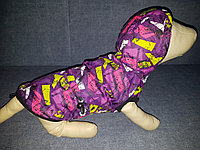 Куртка для собак на подкладке Атлас с рисунком "Сиреневые кристаллы"