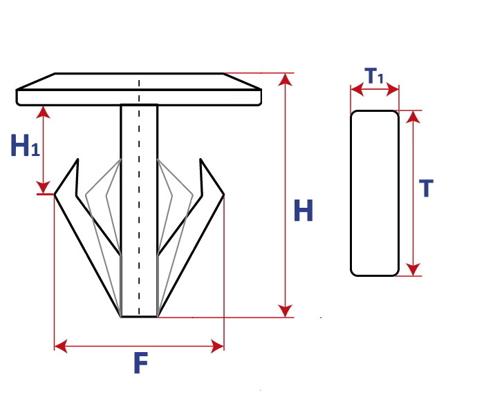 Клипса пластиковая Toyota 7586760020C1, 7586760020B0 - фото 2 - id-p142563632