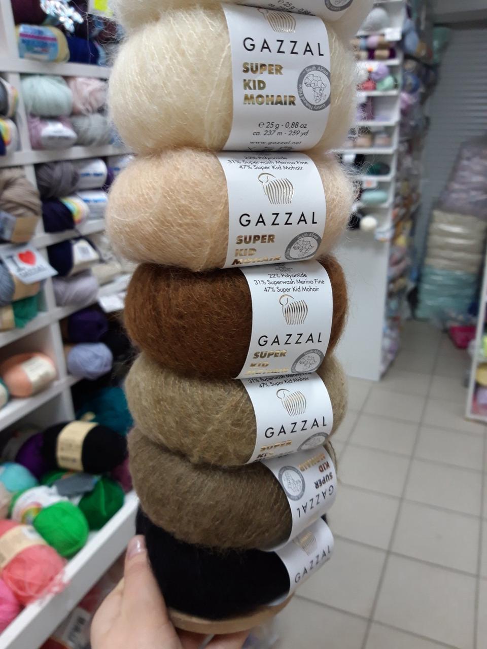 Пряжа Gazzal Super Kid Mohair цвет 64401 рыжевато-коричневый - фото 3 - id-p142584074