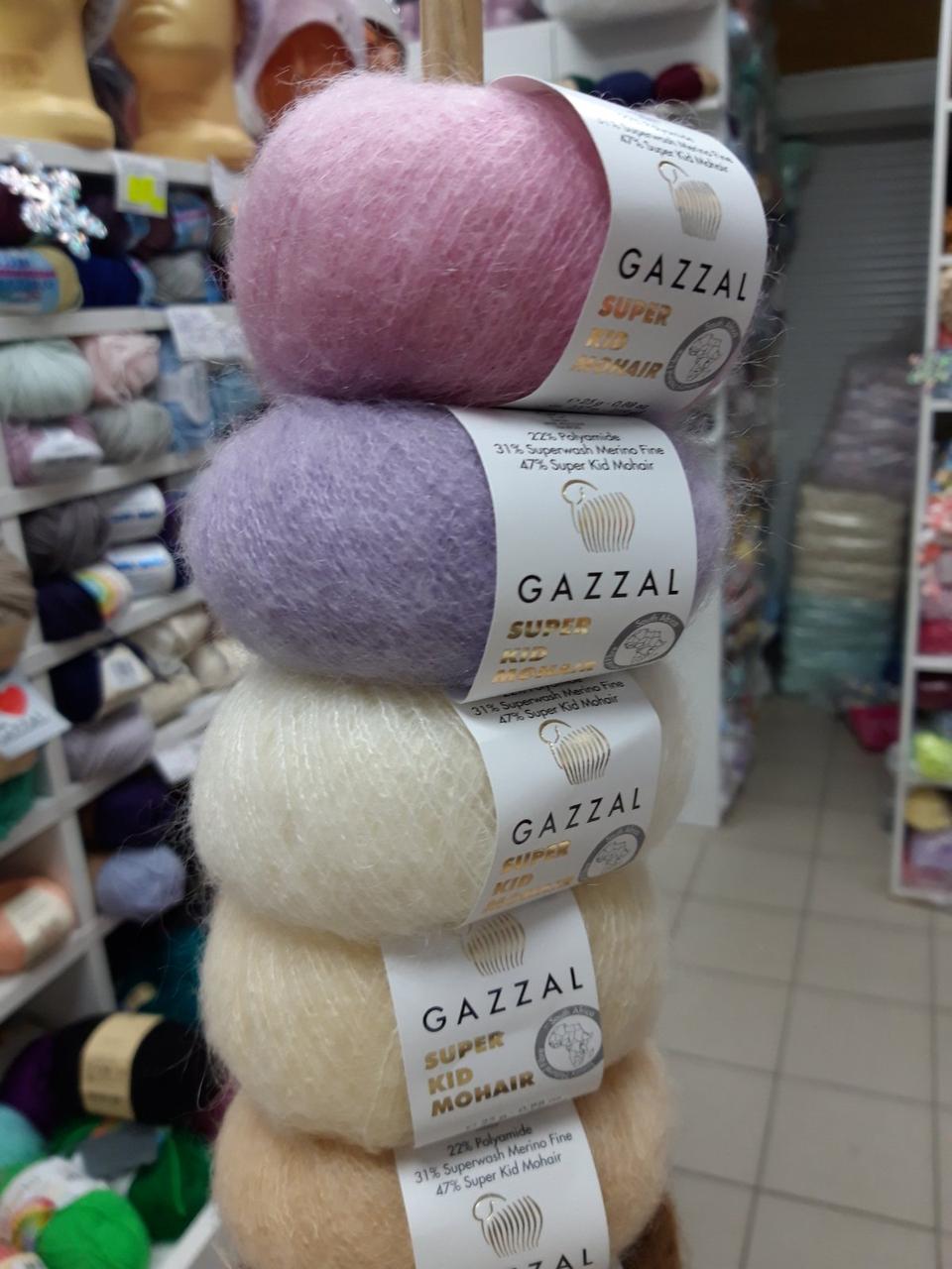 Пряжа Gazzal Super Kid Mohair цвет 64404 молочно-бежевый - фото 2 - id-p142584080