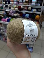 Пряжа Gazzal Super Kid Mohair цвет 64406 тёмный беж