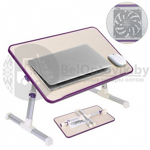 Портативный (складной) эргономичный стол для ноутбука с охлаждением (1 вентилятор вентиляция) Elaptop Desk 52 - фото 2 - id-p141891268