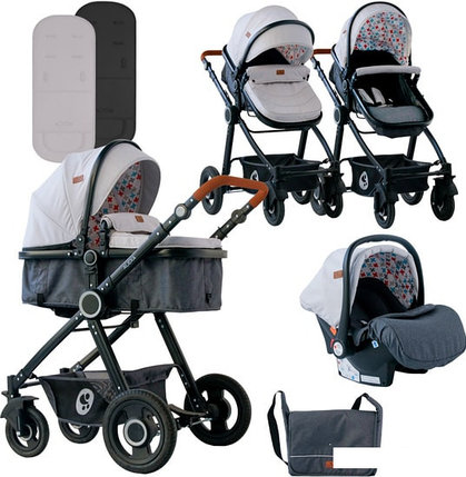 Универсальная коляска Lorelli Alexa 2020 (3 в 1, light grey), фото 2