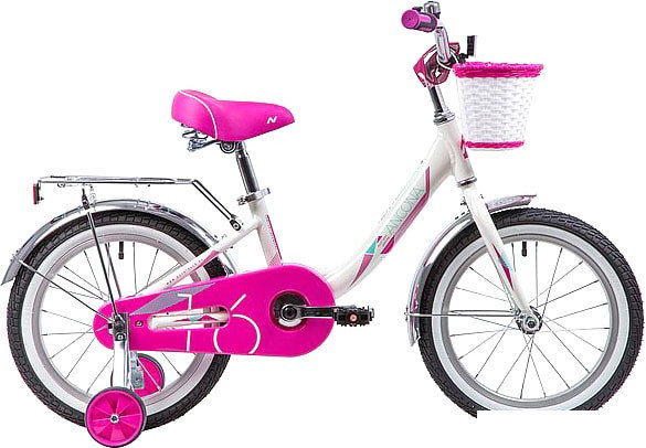 Детский велосипед Novatrack Ancona 16 (белый/розовый, 2019), фото 2