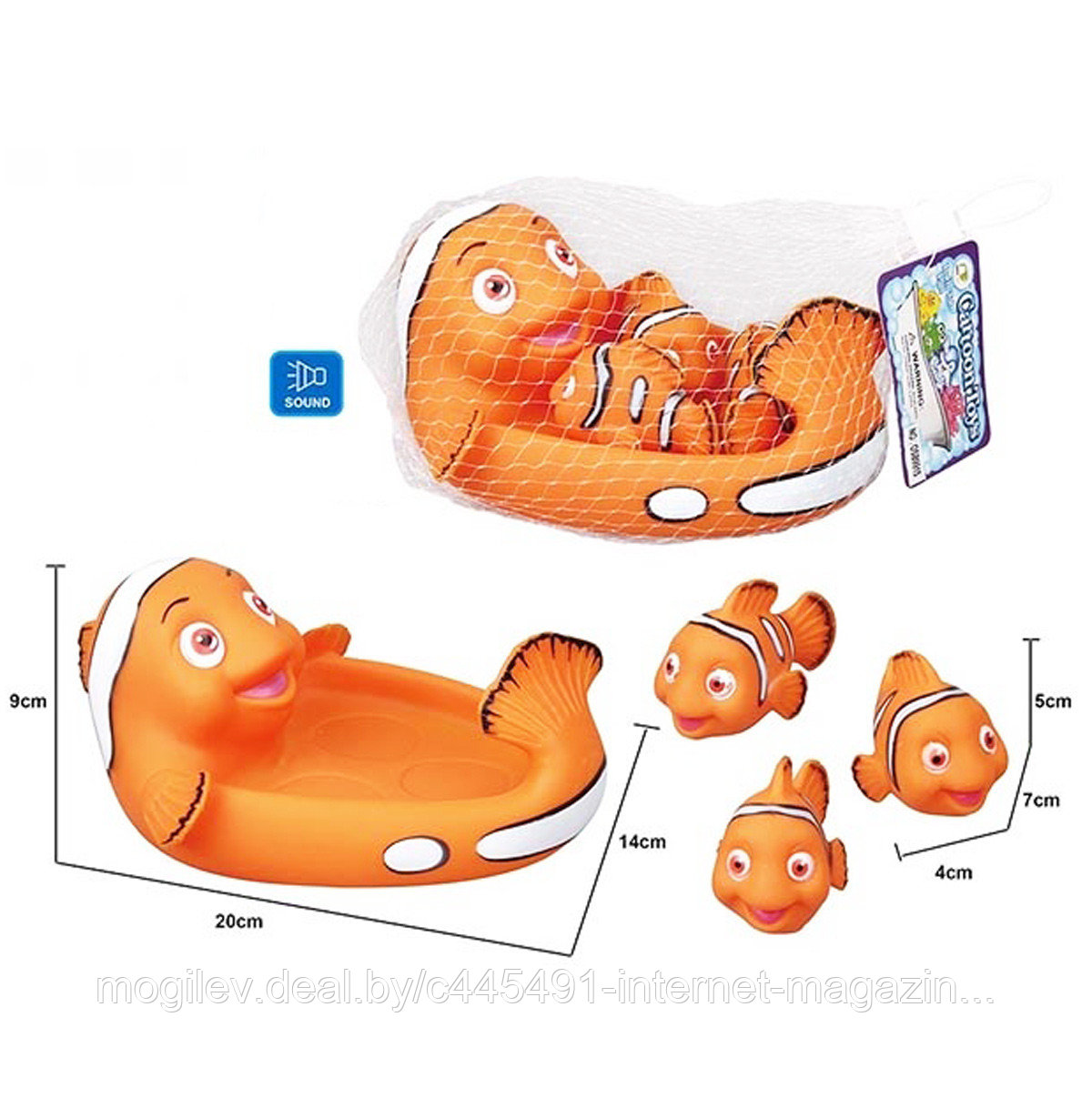 ИГРУШКА - ПИЩАЛКА ДЛЯ КУПАНИЯ "СЕМЬЯ РЫБОК" OSB9915