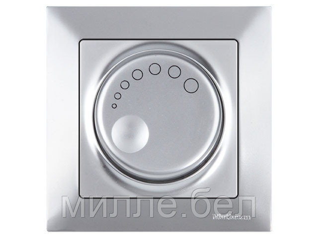 Выключатель поворотный (диммер) (скрытый, винт. зажим, 1000Вт) серебро, DARIA, MUTLUSAN (220VAC, 100 - 1000VA, - фото 1 - id-p142599997