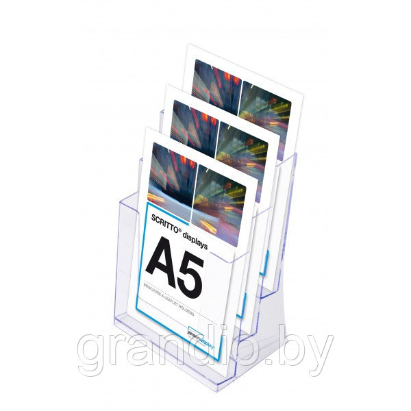 Настольная буклетница А5(15х20) Trio карманы пластиковые 3шт - фото 1 - id-p142606593