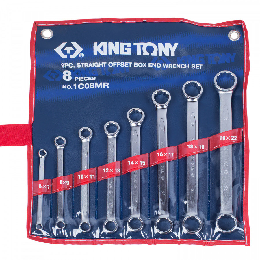 1C08MR KING TONY Набор накидных ключей, 6-22 мм 8 предметов KING TONY 1C08MR - фото 1 - id-p142619535