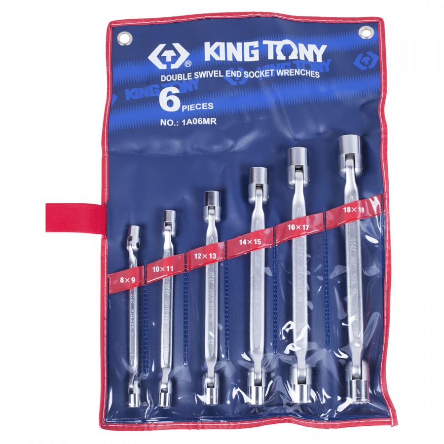 1A06MR KING TONY Набор торцевых ключей с шарниром, 8-19 мм, 6 предметов KING TONY 1A06MR - фото 1 - id-p142619539