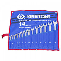 1215MRN01 KING TONY Набор комбинированных ключей, 8-24 мм, чехол из теторона, 14 предметов KING TONY 1215MRN01