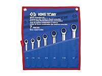 12207SRN KING TONY Набор комбинированных трещоточных ключей, 3/8"-3/4", чехол из теторона, 7 предметов KING