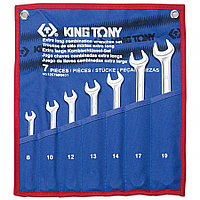 12C7MRN01 KING TONY Набор комбинированных удлиненных ключей, 8-19 мм, чехол из теторона, 7 предметов KING TONY