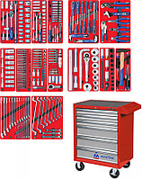 52-06299R МАСТАК Инструментальная тележка с набором инструментов &quot;ПРОФИ&quot; 299 предметов МАСТАК