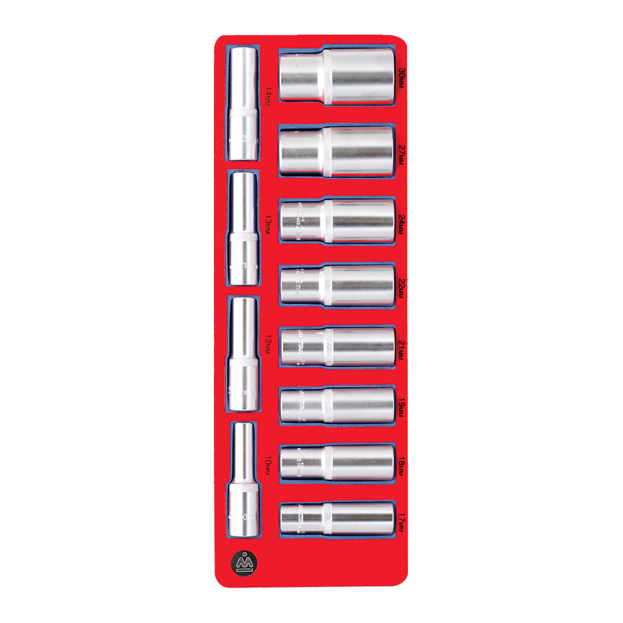 5-014212 МАСТАК Набор глубоких головок 1/2 , двенадцатигранные, ложемент, 12 предметов МАСТАК 5-014212 - фото 1 - id-p142620084