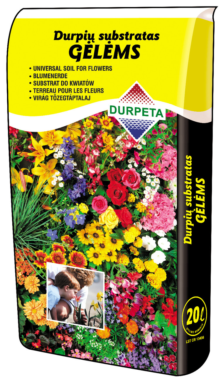 Торфяной субстрат для цветов Durpeta, 10 л. - фото 1 - id-p142629431