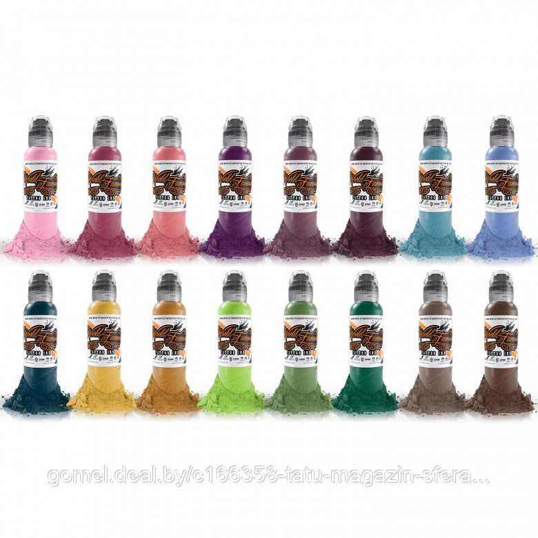 Краска World Famous Tattoo Ink — «A.D. Pancho ProTeam Colorset 16» 1 oz