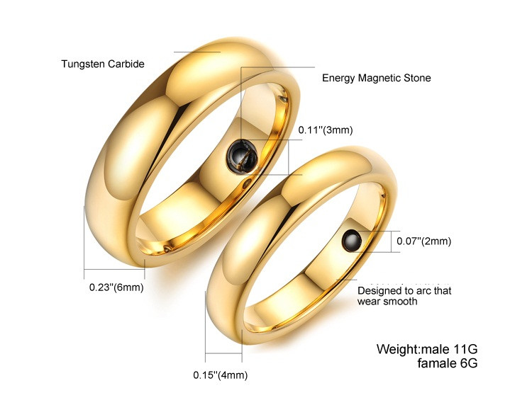 Парные кольца "Обручение" из вольфрама с энергетическими магнитами - фото 3 - id-p142641349