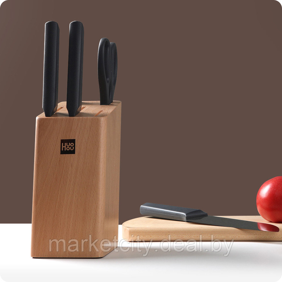 Набор ножей Xiaomi Huo Hou Fire Kitchen Steel Knife Set с подставкой (6 предметов)HU0057 - фото 7 - id-p142641824