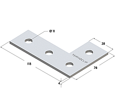 Пластина соединительная L-образная 38-41 4F4