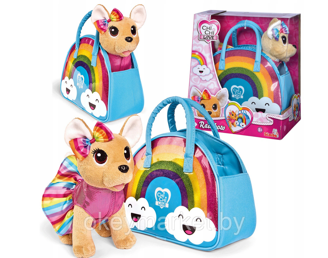 Мягкая игрушка Simba Chi-Chi love Собачка на радуге 5893438, фото 2