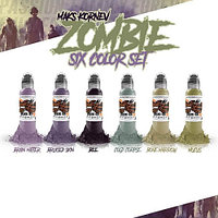 Краска World Famous Tattoo Ink Сет «Maks Kornev&#8217;s Zombie Color Set» 30мл (1 Oz) 6 шт