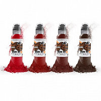 Краска World Famous Tattoo Ink «Maks Kornev&#8217;s Blood Color Set» 30мл (1 Oz) 4шт / краска для