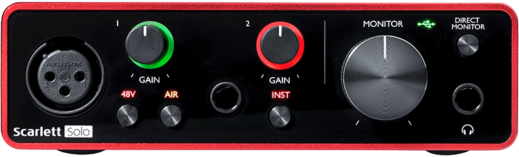 Аудио-интерфейс Focusrite Scarlett Solo 3rd gen USB - фото 2 - id-p142646423