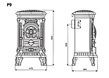 Чугунный печь-камин KAWMET P9 (8kW), фото 2