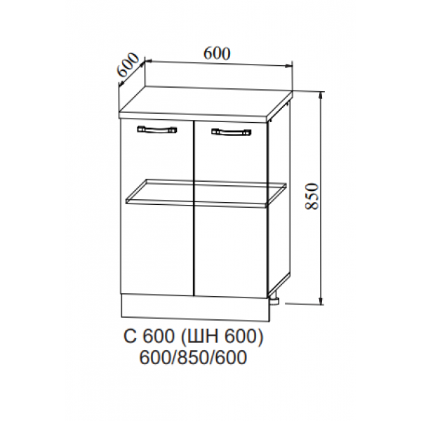 Шкаф нижний С 600 - фото 5 - id-p67321673
