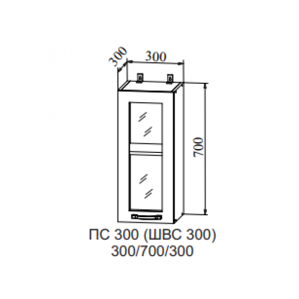 Шкаф верхний стекло ПС 300 - фото 3 - id-p67782209