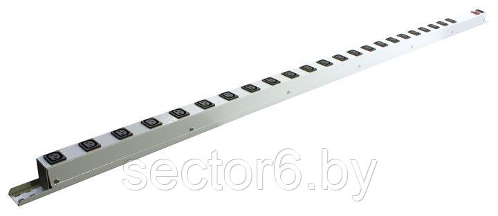 NT SOCVER 42-23 G Вертикальный блок розеток,серый 42U, 23 розетки IEC-320, гнездо под шнур IEC-320-C13, фото 2