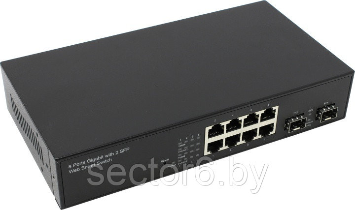MultiCo   Web Smart Gigabit Switch  (6UTP  10/100/1000Mbps+ 2Combo  1000BASE-T/SFP), фото 2