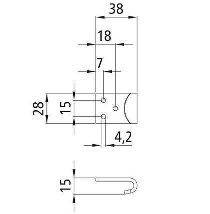 Обратная часть бортового замка тип 728 из оцинкованной стали, Suer 385102646, фото 2
