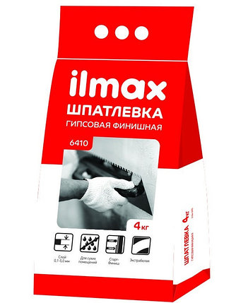 Шпатлевка гипсовая финишная ilmax 6410 4 кг., фото 2