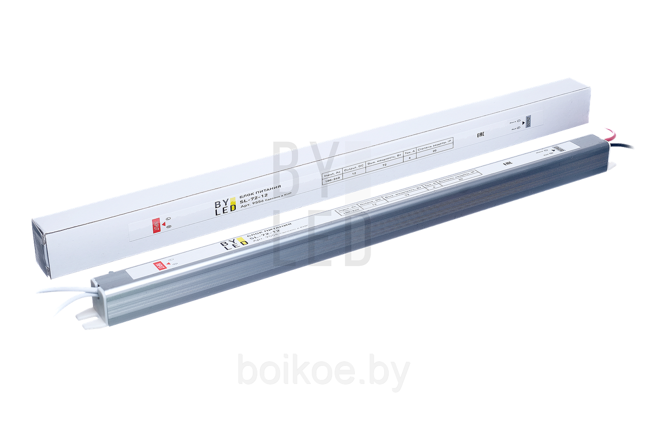 Блок питания SL-72-12 ультракомпактный (12V, 72W, IP20)