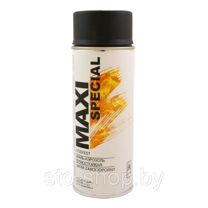 Эмаль-аэрозоль термостойкая черная MAXI COLOR 400 мл