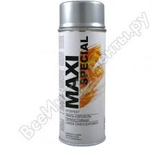 Эмаль-аэрозоль термостойкая серебристая MAXI COLOR 400 мл
