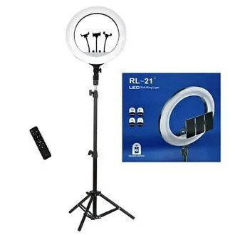 Кольцевая светодиодная лампа 54 см LED RL-21 +штатив 2,1 м, фото 2