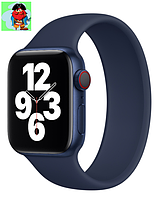 Силиконовый монобраслет для Apple Watch 5 40mm, цвет: синий (размер: S)