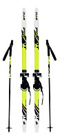 Лыжный комплект STC 130 см с палками и с полужесткими креплениями