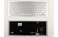 Клавиатура Sony Vaio SVF15N, SVF15N100C, SVF15N14CXB, SVF15N14CXS, SVF15N17SGB серебряная, с рамкой, с