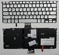 Клавиатура для ноутбука Dell Inspiron 14Z, 15Z, XPS L412z, L511Z серебряная, без рамки, с подсветкой