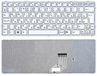 Клавиатура для ноутбука Sony Vaio SVE11 белая, рамка розовая