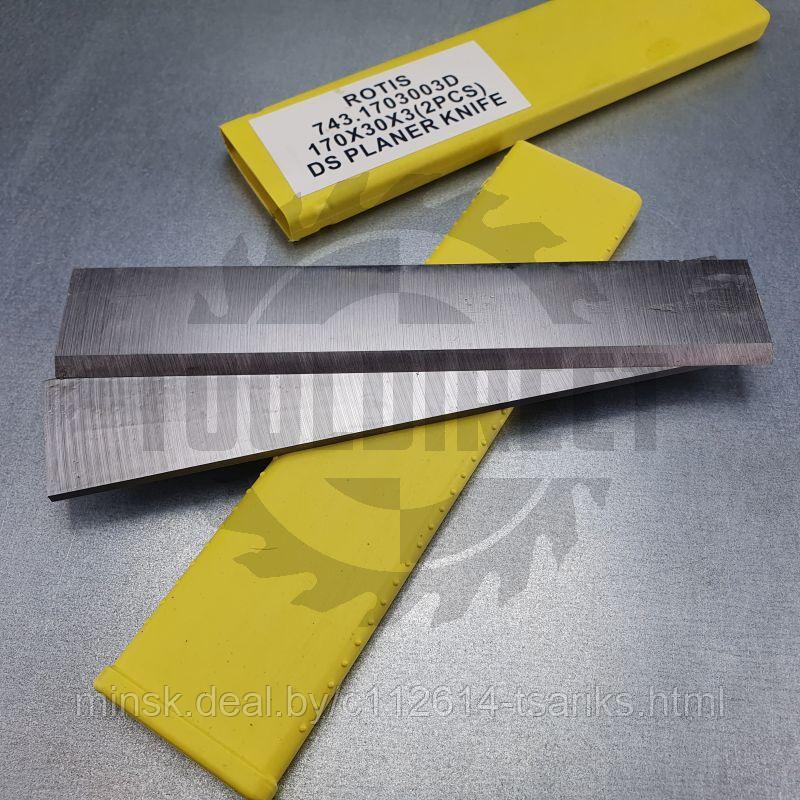 Нож строгальный фуговальный 170x30x3 (сталь DS качество) ROTIS (1 шт.) - фото 4 - id-p113081874