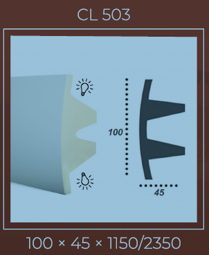 LED молдинг CL 503 коллекция LED (100 × 45 × 2350 мм)