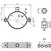 Хомут составной с виброгасителем для стандартных нагрузок PI-SD M8/M10, фото 2